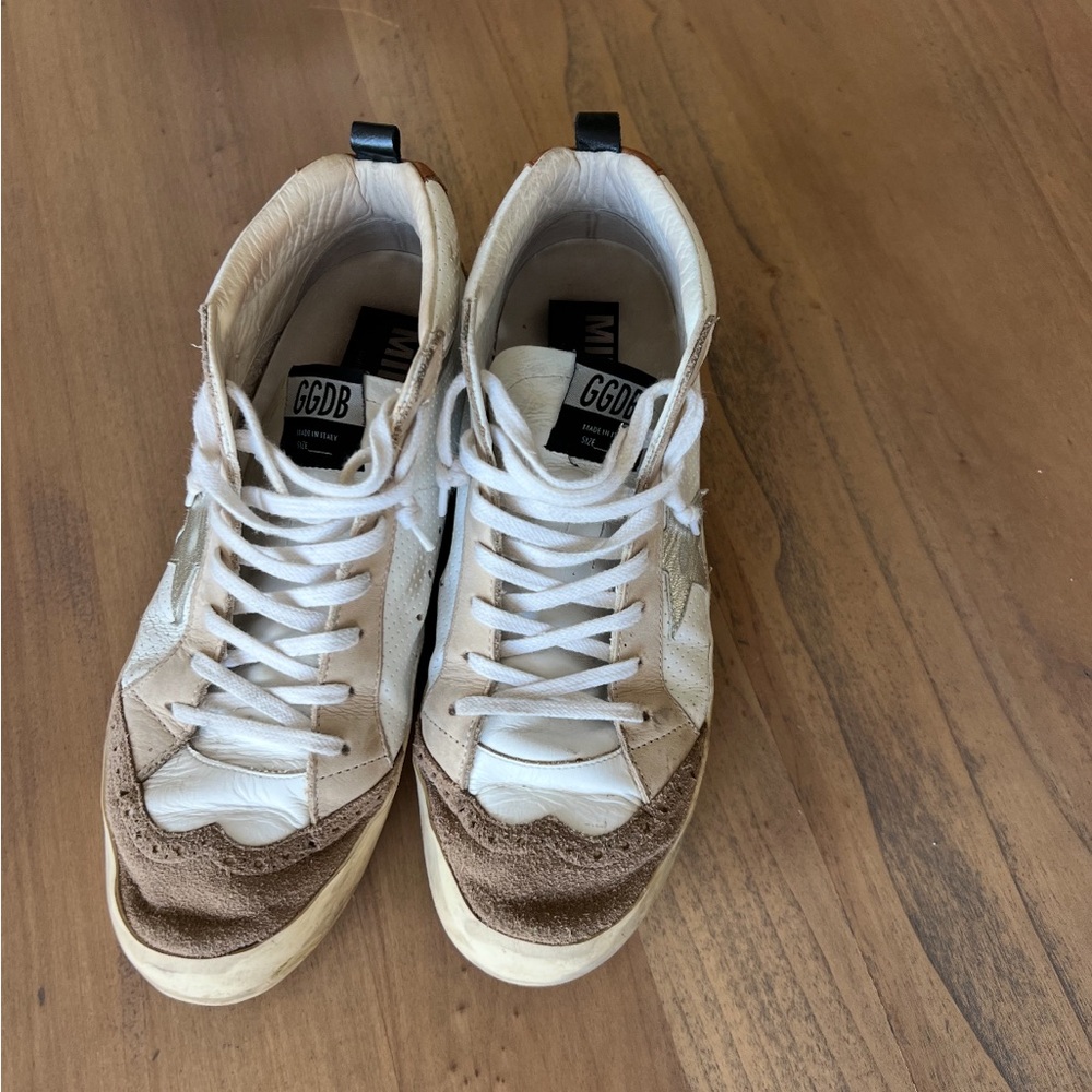 Golden Goose Women’s White and Brown Sneakers